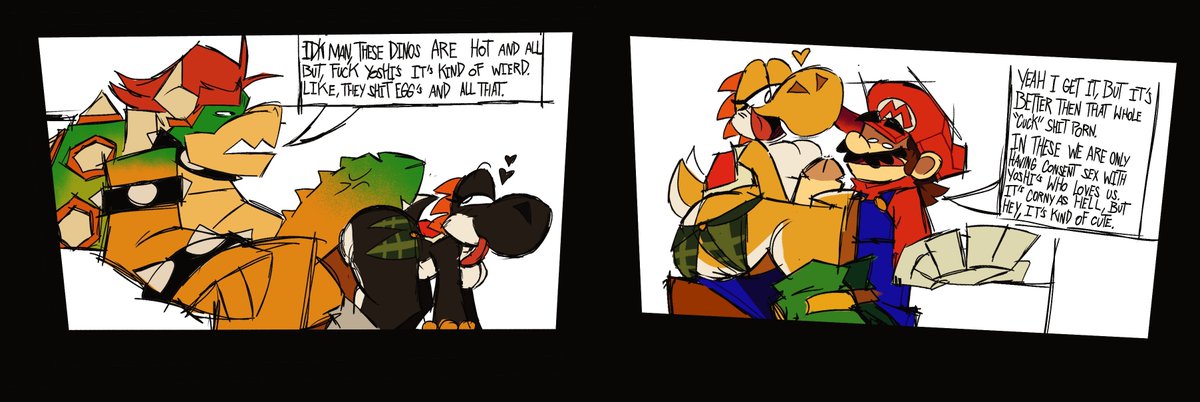 TheGAYnted's tweet photo. Mario FUCKS some dinos 3: into the bowser ferte.

[Super Mario] [NSFW] https://t.co/yMjKPvD2jA