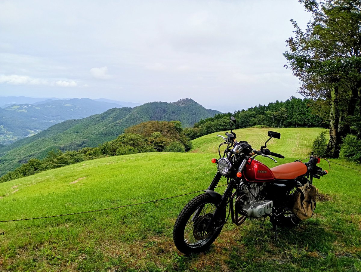 samu_rider's tweet photo. 雨は降って無いけど林道の所々雨水が川のように流れて靴やジーンズがビショビショ。😅でもいい景色だから来て良かった☺️
#グラストラッカー https://t.co/MILDB8MCdI