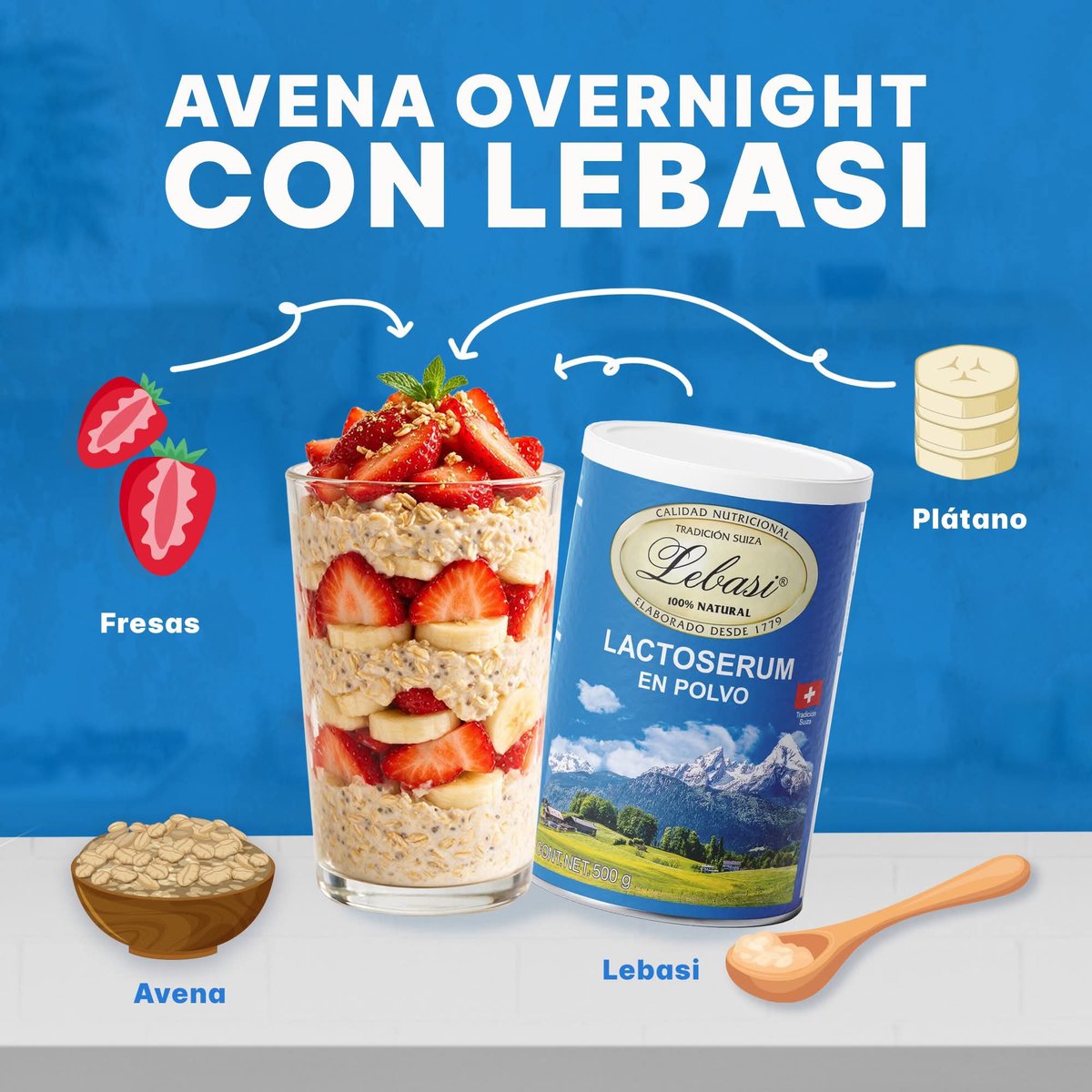 Alimento_Lebasi's tweet photo. 🥣 El desayuno más fácil del mundo se prepara la noche anterior.
Avena, tu fruta favorita y una porción de Lebasi. Guárdala en el refri y ¡lista para la mañana!
Recuerda: nunca la mezcles con líquidos hirviendo. ✅
Pide la receta completa por mensaje. https://t.co/USoMlMkTll