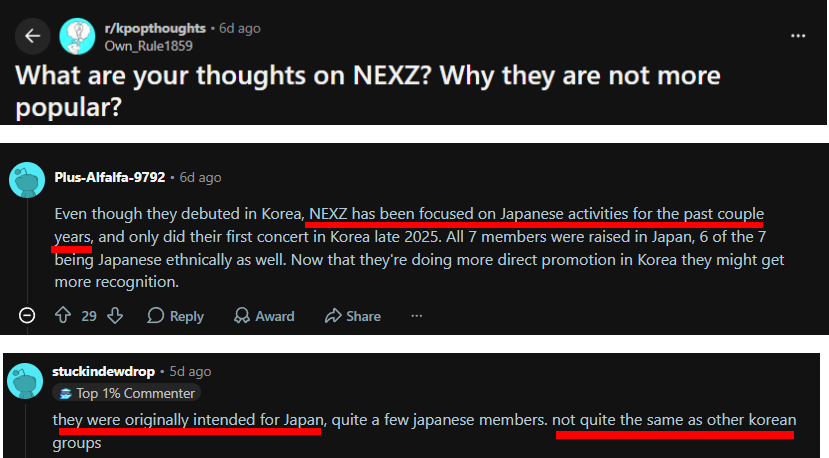 berusanx's tweet photo. Anyone with a Reddit account, please help correct the misinformation in this post. Google can pull info from Reddit, so if this isn’t corrected, new NEXZ fans might take it as accurate information. Thanks!
https://t.co/K3TYRo2pfL https://t.co/MgiSRAshkK
