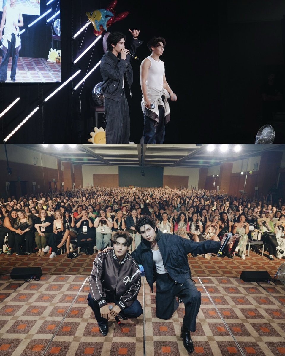 GMMTV's tweet photo. Rome, you were unforgettable. ✨

ขอบคุณแฟน ๆ ทุกคน สำหรับโชว์รอบที่ 2 ของ จุง - ดัง  และโชว์รอบที่ 2 , 3 ของ ปอนด์ - ภูวิน✨

💬 ทุกคนทำให้วันนี้เต็มไปด้วยพลังและรอยยิ้ม
ขอบคุณที่ทำให้การเดินทางมาครั้งนี้ พิเศษสุดๆ
ถ้ามีโอกาส เรากลับมาเจอกันใหม่อีกนะ Roma. 🤍🥰
•
Grazie a tutti i fan che sono stati con noi per il secondo show di Joong & Dunk e per il secondo e il terzo show di Pond & Phuwin. ✨

💬 Avete riempito questa giornata di energia e di sorrisi. Grazie per aver reso questo viaggio così incredibilmente speciale. Se ne avremo l’occasione, speriamo di tornare e di rivedervi tutti, Roma. ❤️
•
#JIBDreamFanmeet7
#JoongDunk2ndFMinRome 
#PondPhuwin2ndFMinRome
#GMMTV
@ChenRcj @dunknatachai @ppnaravit @phuwintang