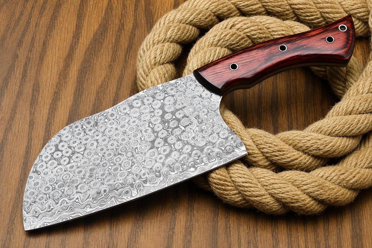 HouseOfBlades1's tweet photo. Handmade Damascus Steel Chef Cleaver ๐ช
Forged by hand with a beautiful Damascus pattern and built for the kitchen.
Unique craftsmanship
Sharp & durable edge
Perfect for chefs & home cooks
DM for details & orders.
#ChefCleaver #cheflife #kitchenknife #ChefKnife https://t.co/3JpNndQIKd