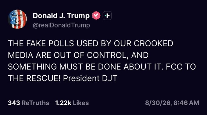 ImBreckWorsham's tweet photo. 🤣😂 Trump doesn't like the poll numbers being released. https://t.co/L664nwgRGy