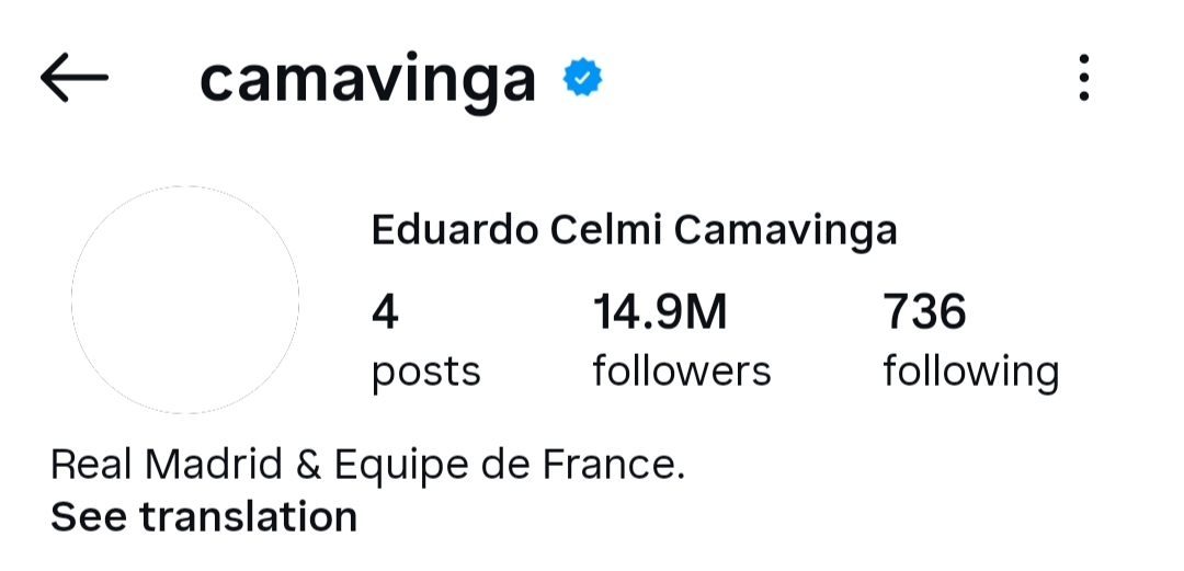 Oney_yu0's tweet photo. Camavinga has removed his profile picture on Instagram he might have done this because he got bored or because he wanted a change https://t.co/naWmHwRUIg