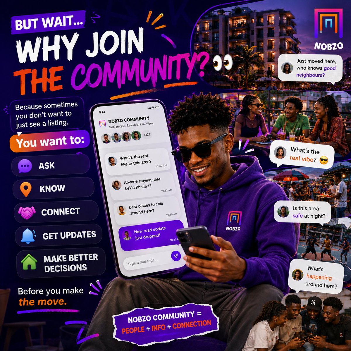 nobzoapp's tweet photo. The apartment is easy to find. The area? Nobody tells you the truth about that.
That's the gap NOBZO Community fills, real people, real answers, before you sign anything.
We go live tomorrow. Get in now so you're not catching up later 🚀
https://t.co/b1WHNmOtX0 https://t.co/JB29aIlGiL
