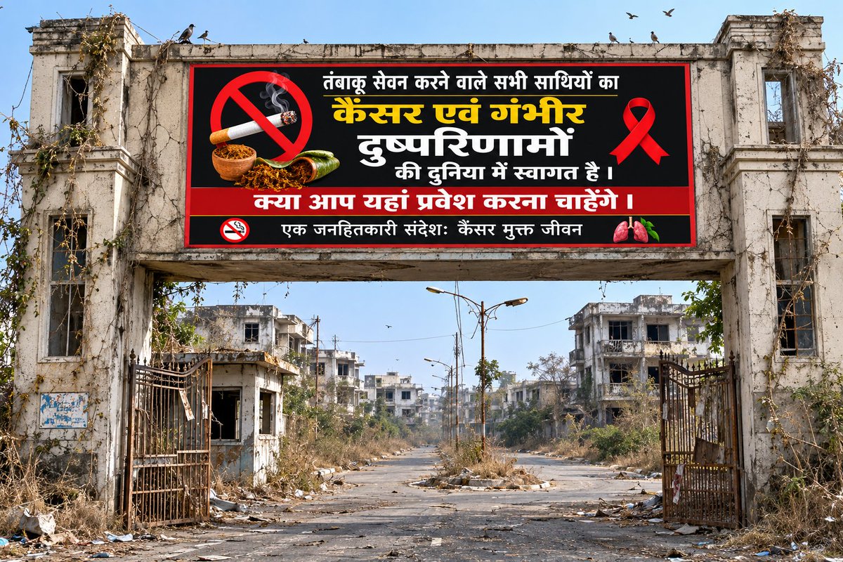 Kcsaini66's tweet photo. क्या आप चाहेंगे कि आप स्वयं या आपका कोई परिचित व्यक्ति तंबाकू सेवन की बुरी लत के कारण कैंसर एवँ भयंकर दुष्परिणामों की नगरी में प्रवेश करे और असमय मौत का शिकार बने I शायद नहीं, लेकिन कुछ नासमझ लोग ये रिस्क ले रहे हैं, उन्हें समझाएं कि वे तंबाकू मुक्ति का जतन करे I https://t.co/ahph4PByOK