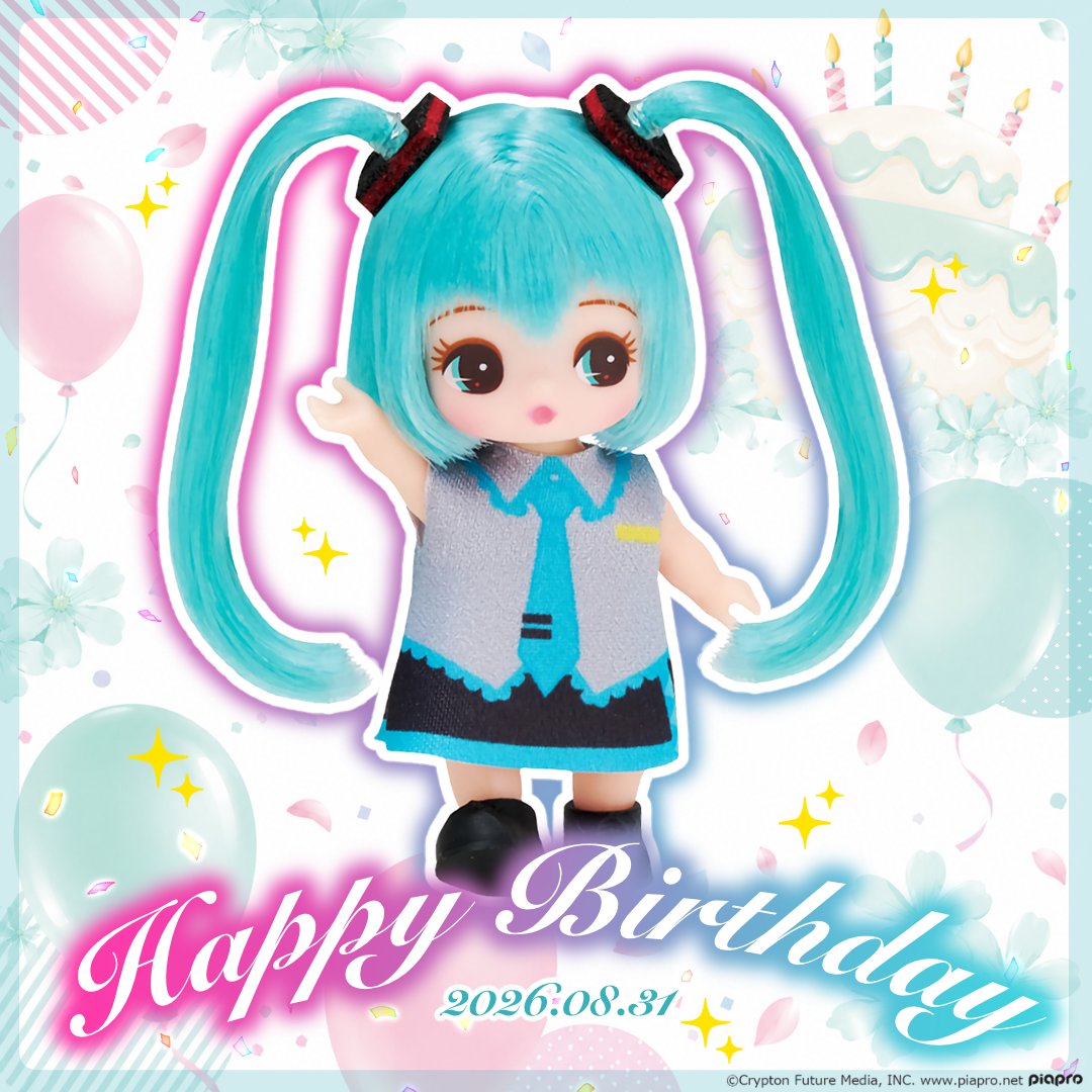takaratomytoys's tweet photo. 今日8/31(月)は、初音ミクさんのお誕生日🎂💚
おめでとうございます🎉🎉

ちっちゃくてかわいい「ぷちリカちゃん」にも、初音ミク さんが登場🎶
集めて、飾って、持ち歩いて…かわいいがぎゅっとつまったサイズ感✨

これからもみんなに歌と笑顔を届けてね🎶
#初音ミク https://t.co/nNTyo5xewU