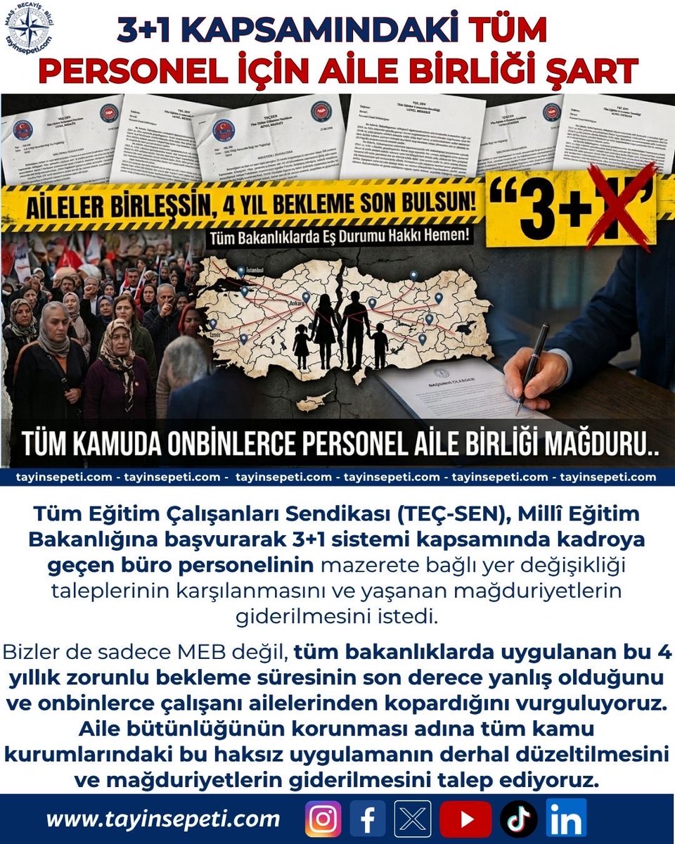tayinsepeti's tweet photo. 3+1 kapsamındaki tüm personel için aile birliği istiyoruz.. #sözleşmeli #ailebirleşimi #ailebirliği #sözleşmeli #mazeret https://t.co/KonanzgbQX