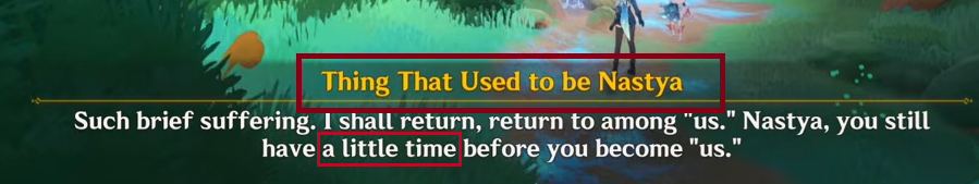 LunaFreyjaStone's tweet photo. @windrrunner + implied timer - leaving her time to say goodbyes before her body disolves. And yes I feel the need to highlight things like that because it seem's like 'Genshin have no reading comprehension' strikes again. https://t.co/0uLhTH12Ap