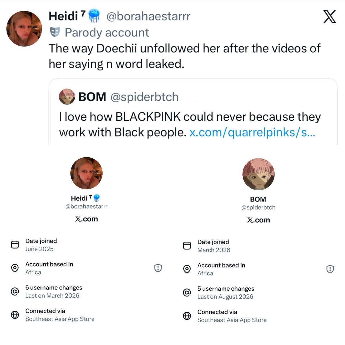 jmchartsmaster's tweet photo. The other day this user was calling out certain solos for being the worst, but now she's working with taehyung solos who are jimin antis. she’s even interacting with setup accounts made by tae solos that have been dragging jimin for days. https://t.co/CdILfwvdZo