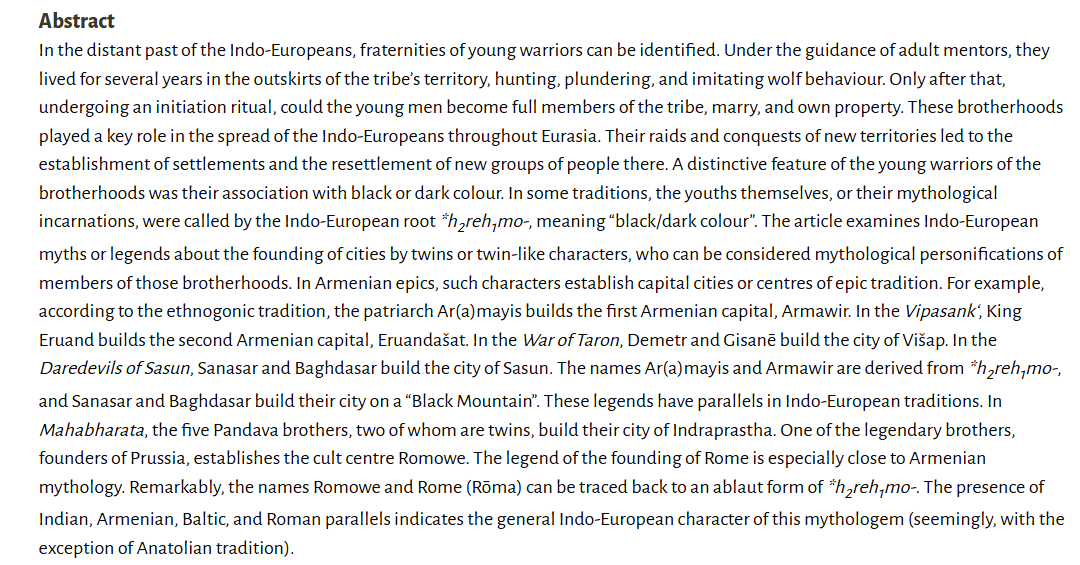 nrken19's tweet photo. Indo-European “Black” Youth Fraternities, Mythological Twins, and Foundation of Cities

https://t.co/xLxnSY0uQb https://t.co/PMjZ64ROh2
