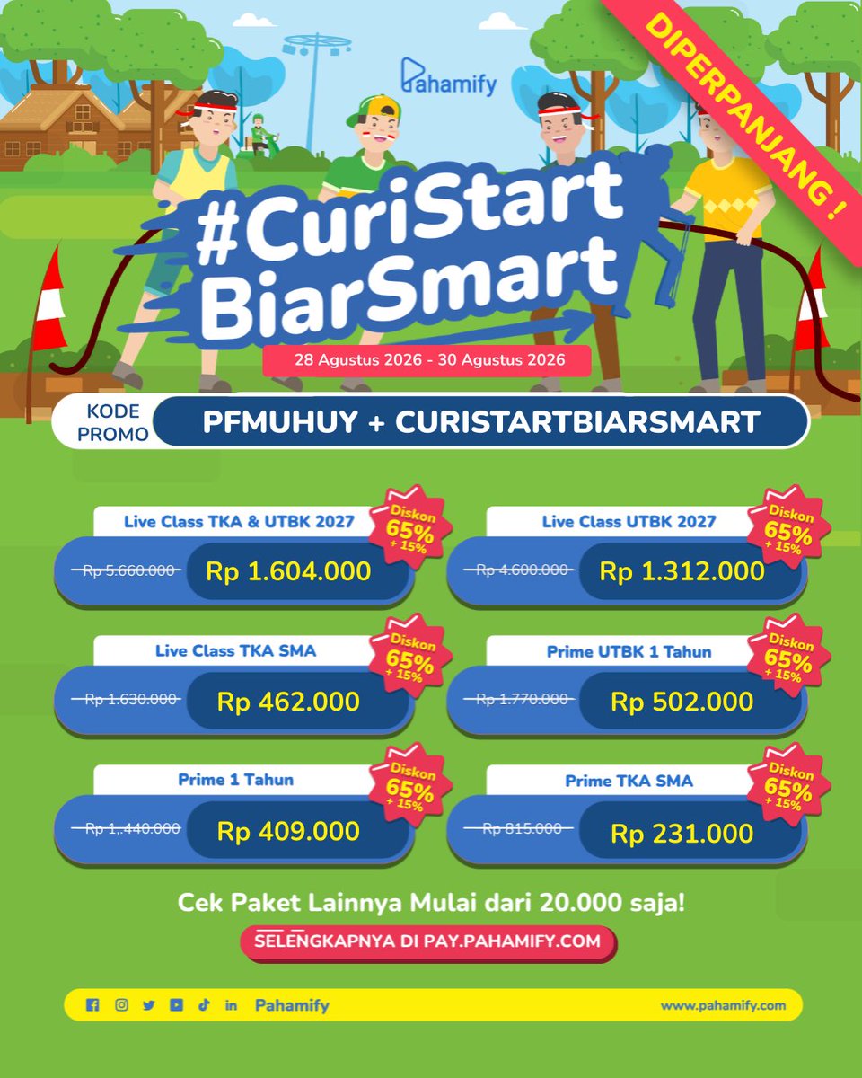 infodiskonmipy's tweet photo. DISKON GEDE GEDEAN

cek &amp; beli di web pada poster ya guys 

recommended : LIVE CLASS &amp; PRIME UTBK

kode pahamify diskon wts tags mipi mipy bimbel online les utbk simak ui guys TKA SMA SNBT ugm itb to simak um ugm mandiri ujian bshdh bggg https://t.co/q6M6Ch9oTX