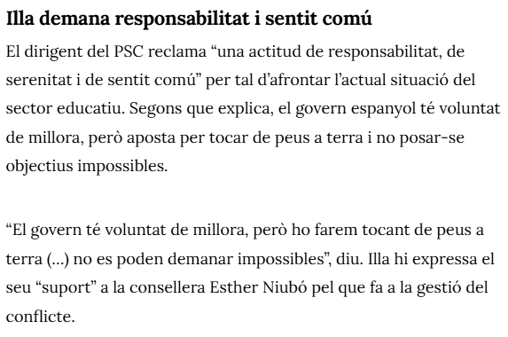 cescayora's tweet photo. De fet, és exactament això que ell ens demana als docents el que li demanem nosaltres a ell: que s'apliqui el sentit comú, es "toqui de peus a terra" i que no es "demanin impossibles": si ara mateix no hi ha prou recursos cal rebaixar les expectatives sobre el sistema educatiu. https://t.co/uVEq85A5JP