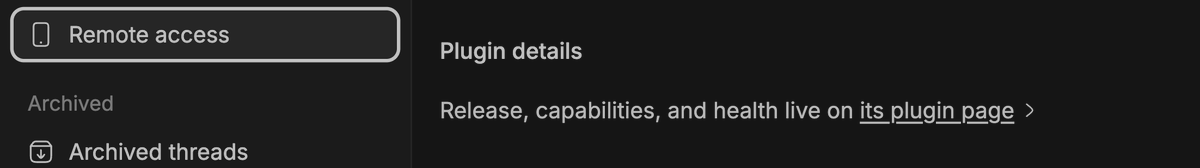 matyasstoch's tweet photo. @sawyerhood Figured it out

the plugins page is very hard to find, it's only in remote access https://t.co/SHdkTK1osO