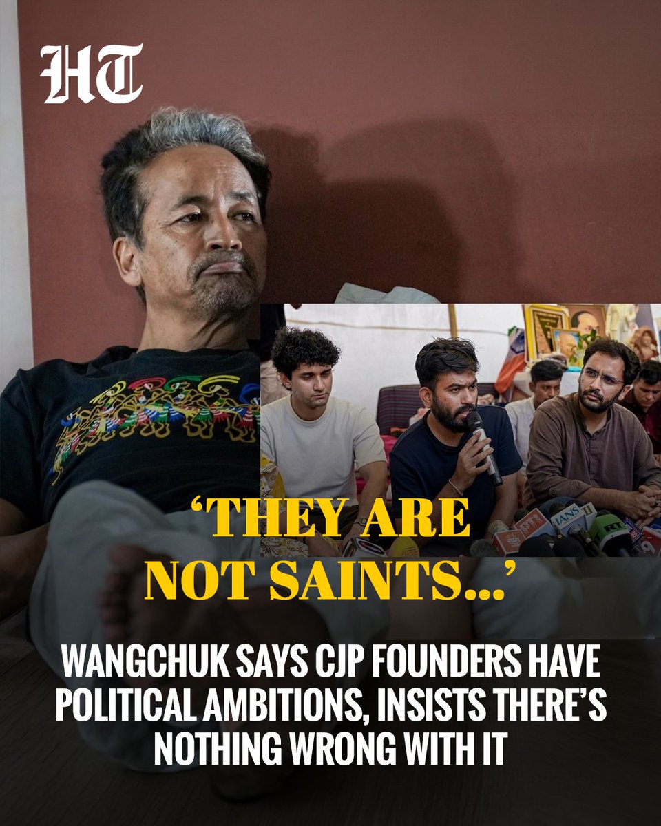 htTweets's tweet photo. Activist Sonam Wangchuk said that the founders of the Cockroach Janta Party (CJP) have political ambitions, something he assessed during the Jantar Mantar protest in Delhi. However, Wangchuk added that having political ambitions is not wrong and that he would like to see more young leaders join political parties or form their own.

More details: https://t.co/hbShq8rzP4