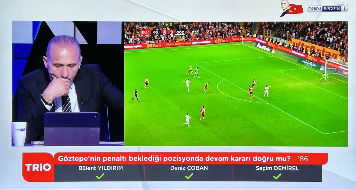 derdimyokgs's tweet photo. @Goztepe Trio; Galatasaray’a verilen penaltı kararı doğru.

Trio; Göztepe’nin penaltı beklediği pozisyonda devam kararı doğru https://t.co/k2qGAdMWhC