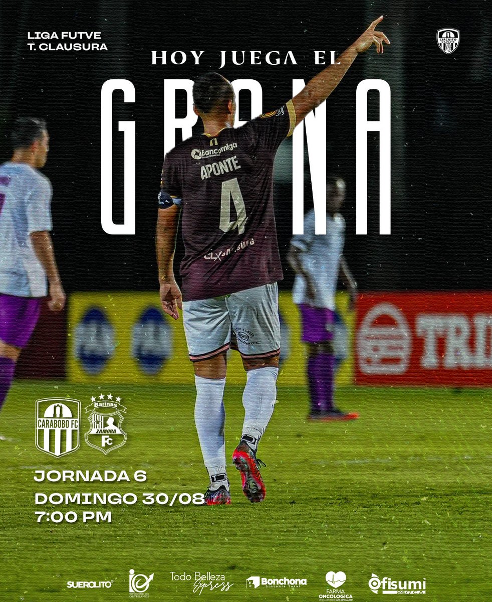 GranateCircuito's tweet photo. 𝑯𝑶𝒀 𝑱𝑼𝑬𝑮𝑨 𝑬𝑳 𝑪𝑨𝑹𝑨𝑩𝑶𝑩𝑶 🫀🇱🇻

Carabobo FC 🆚 Zamora FC 

🗓️ Domingo, 30 de agosto
🕢 7:00 PM 🇻🇪
📍 Polideportivo Misael Delgado 

⚽ Acompáñanos con el minuto a minuto, análisis, alineaciones y comentarios EN VIVO.

#CaraboboFC 🇱🇻 
#LaVozDeUnSentimiento 🎙️ https://t.co/SSoNpwordA