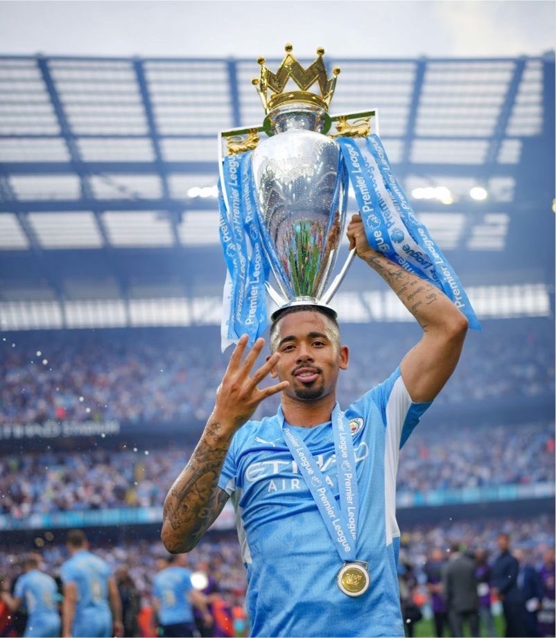 Tobs_fc's tweet photo. 🚨 STAT: No striker has ever the premier league titles at two different clubs since 2012. 

Gabriel Jesus is the first ever to do it since then. https://t.co/V7JKw7emdw