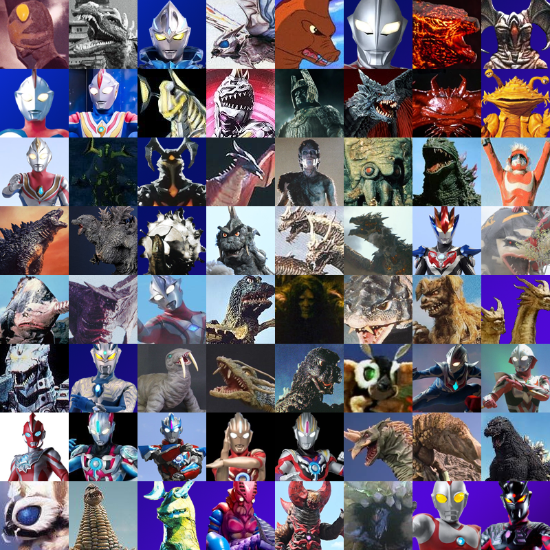 machinedragon_'s tweet photo. The first @KaijuGalaxy Design Tournament begins on Tuesday! Here are the 64 contestants. Join our Discord server: https://t.co/9vAmXT8GXn to take part in the fun! https://t.co/ln674DoloW