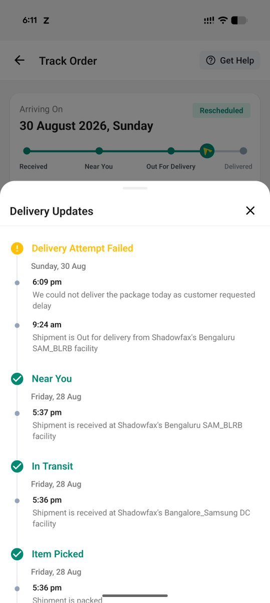 vjaysah's tweet photo. @SamsungIndia order item from Samsung shop, they don't care about delivery..

Customer (me) didn't request rescheduling. 
@shadowfax_in please get the order delivered today. https://t.co/CNXciGc4x4