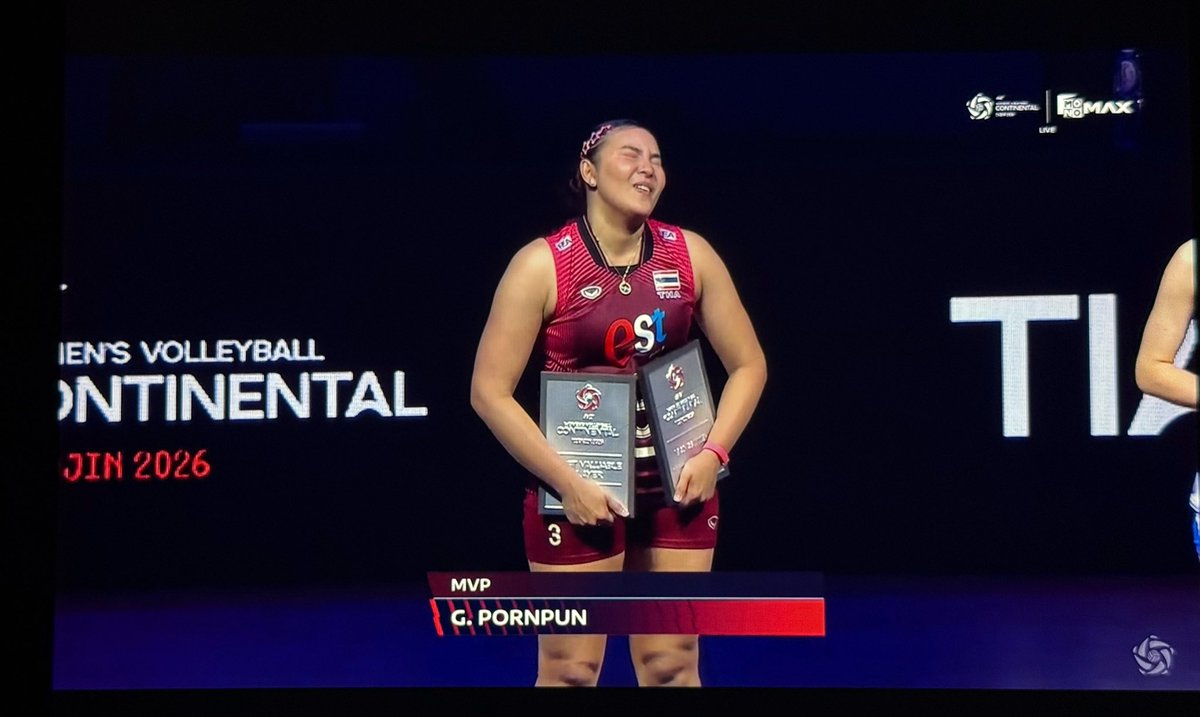 nntpjj's tweet photo. สมมงกัปตันทีมไทย🇹🇭 ชีเอาทั้ง Best setter ทั้ง MVP ดีใจกับกัปตันด้วย❤️‍🔥
#วอลเลย์บอลหญิง
#AVC2026 https://t.co/p4ijxzdhjl