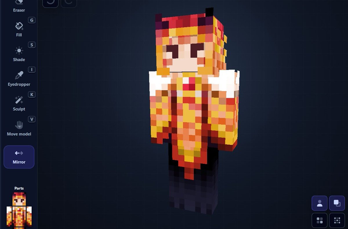 phean0x's tweet photo. Designing my own Minecraft skin after my card declined a Minecraft skin commission payment on VGen 😭. https://t.co/czCPPel4bK