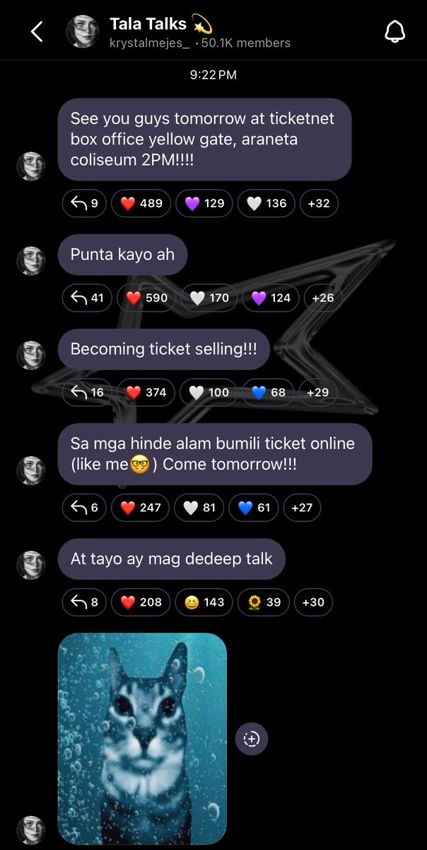 thinkaboutmaloi's tweet photo. TOMORROW NA! 2PM at the Yellow Gate, Araneta. Sa lahat ng pupunta, ingat po sa biyahe. We hope you have the best time and enjoy every moment with Tala!

And kung wala pa kayong ticket, this is your sign to get one! Let’s keep supporting Tala! 💛

#BecomingKrystalMejes https://t.co/dWrh9c1dzv