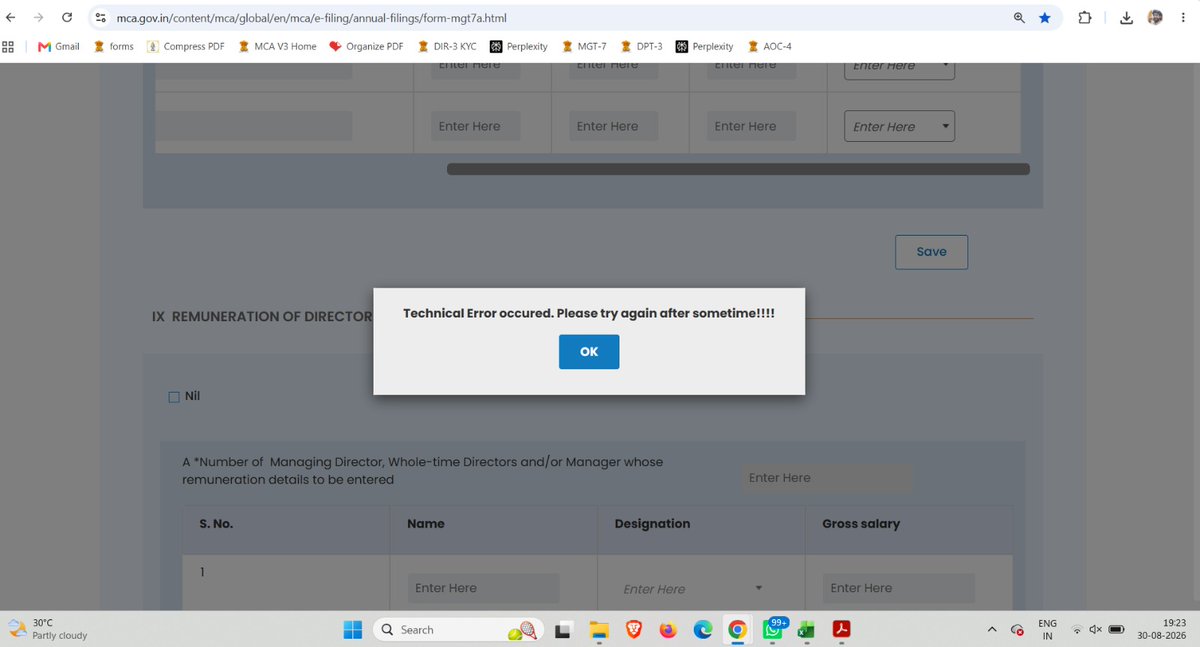 CSKuldeepShukla's tweet photo. #MCA #CCSF2026 

Error: Technical Error occured. Please try again after sometime!!!!

Extensd CCFS 2026 immidiately 

@MCA21India
@nsitharaman

@icsi_cs

@theicai https://t.co/ygYxs8pyjX