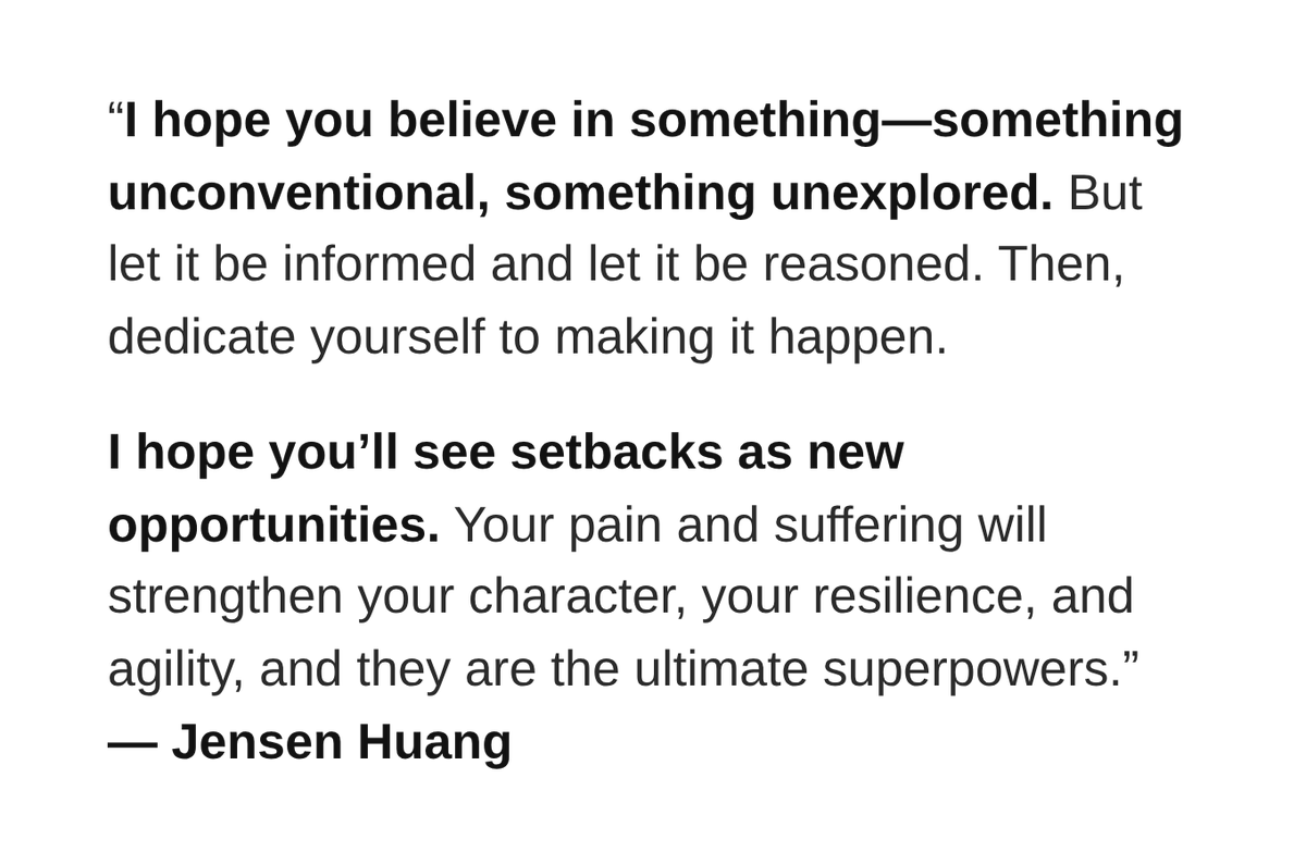 StartupWisdom_'s tweet photo. .@JensenHuang on how belief and suffering give you superpowers: https://t.co/LRD5nIbmmO