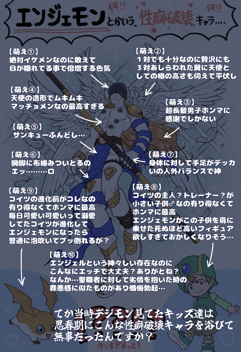 UUUNNoo2's tweet photo. 生まれてこの方一切デジモンに触れずに生きてきて最近たまたまこのキャラ？デジモン？を知ってしまったんですが何ですかコレ？死ぬんですが？
コイツの事何ッ…にも知らんのに性癖だけブッ壊されてこんなんもう追突事故じゃんどうすんのコレ https://t.co/5LJC9M3aSz