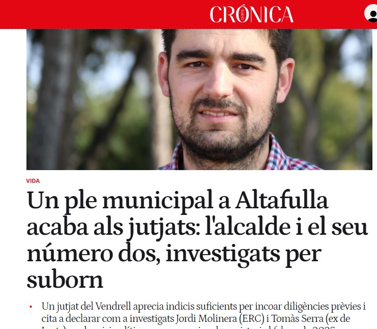 meritxellbrown's tweet photo. Amb la bona gent del #𝕏PA acabem de bastir el pla per inhabilitar Jordi Molinera, l'alcalde d'ERC d'Altafulla, per l'exercici de càrrec públic.

A les dues demandes que ja té, se n'afegirà una altra aquesta tardor.

Altafulla ha dit PROU! als delinqüents.
@XPALTAFULLA #𝕏PA https://t.co/h5VNgNv8vX