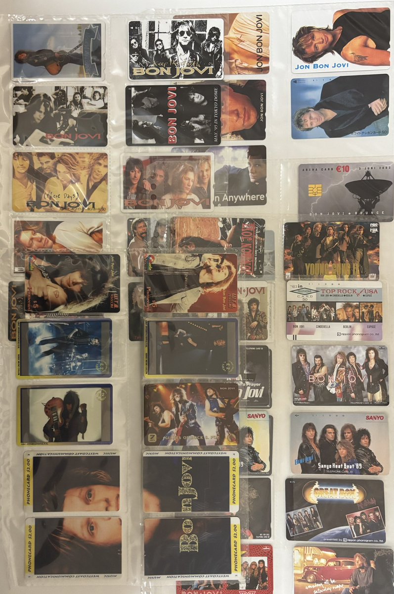 redbankbj's tweet photo. BON JOVI collection update‼︎
Telephone cards were uploaded mainly in the 1980s and 1990s.
Please see the telephone cards from countries around the world.
https://t.co/HrFTYl8qbA
#BonJovi
#BonJovicollection https://t.co/XVoMfWcLmg