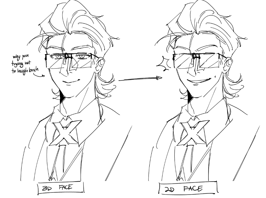 c92125033's tweet photo. The difference I love between the 2 styles is how 3d X looks like a sly fox, while 2d... he just looks 10x more annoying #tbhx #tobeherox https://t.co/geI0p99OWB