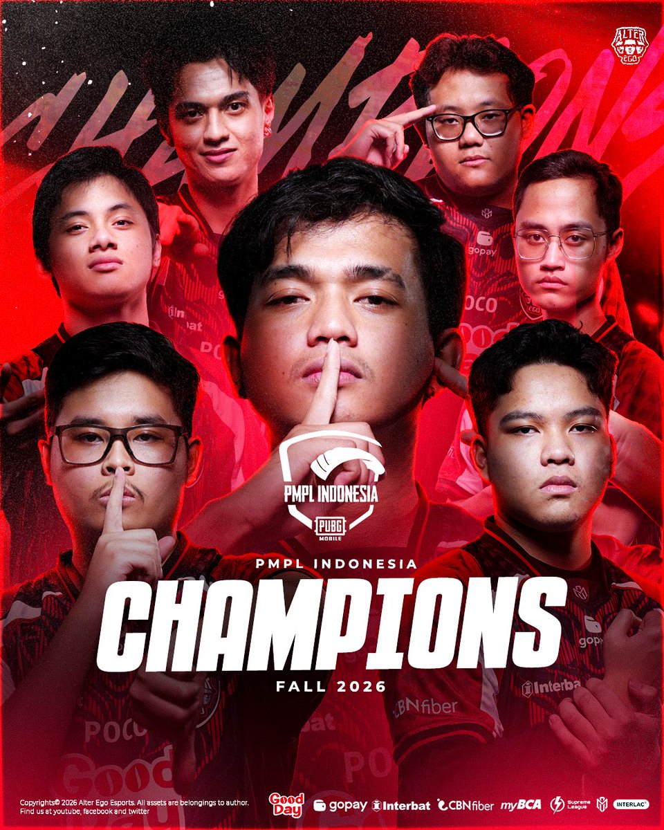 AlterEgo_IDN's tweet photo. Hi Alterchamps, inilah trofi PMPL Indonesia yang kalian inginkan itu karena hari ini kita berhasil menjadi juara 2026 PMPL ID Fall! 🥰👍

Pe sadap ini kemenangan dang! 💪😋

#Alteregoesports https://t.co/NEYGpR3xL5