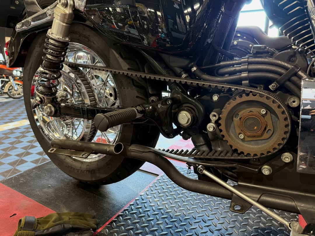 SenaidaMonvq5's tweet photo. Replacing the rear brake rotor and drive belt on a ’06 XL1200C. https://t.co/Ze7snTccOi