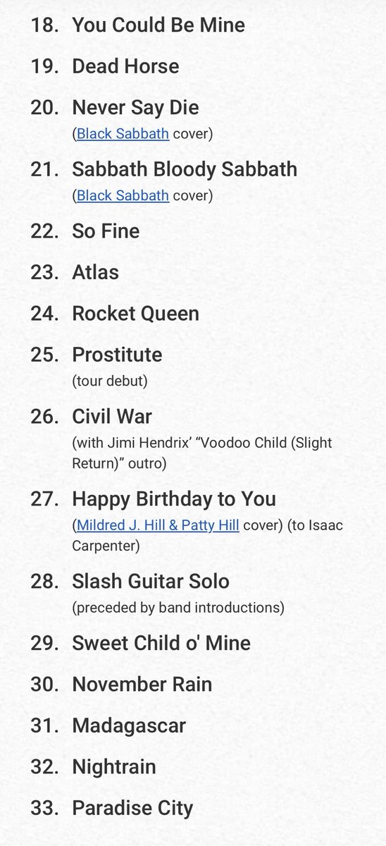 TheGNRGiirl's tweet photo. Guns N’ Roses played a show in Vancouver last night and those fans got a SETLIST! Coma, So Fine, Prostitute, Madagascar.

Dare I say the best setlist of the whole tour so far. Congrats, Canada! https://t.co/BdcvUAWXoz