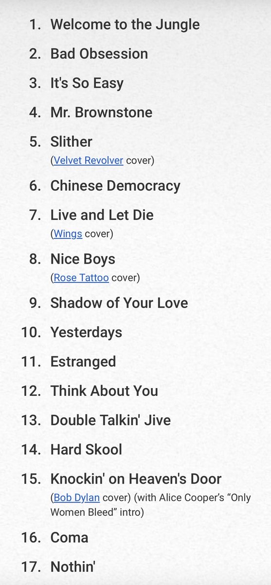TheGNRGiirl's tweet photo. Guns N’ Roses played a show in Vancouver last night and those fans got a SETLIST! Coma, So Fine, Prostitute, Madagascar.

Dare I say the best setlist of the whole tour so far. Congrats, Canada! https://t.co/BdcvUAWXoz