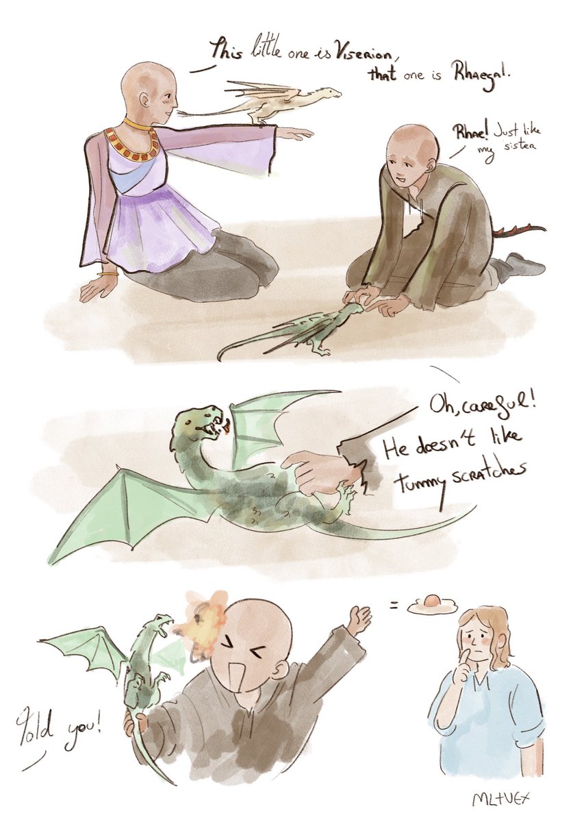 mltvex's tweet photo. Let’s be bald with (too many greats)granddaughter #asoiaf #akotsk https://t.co/lmBwBPh24O