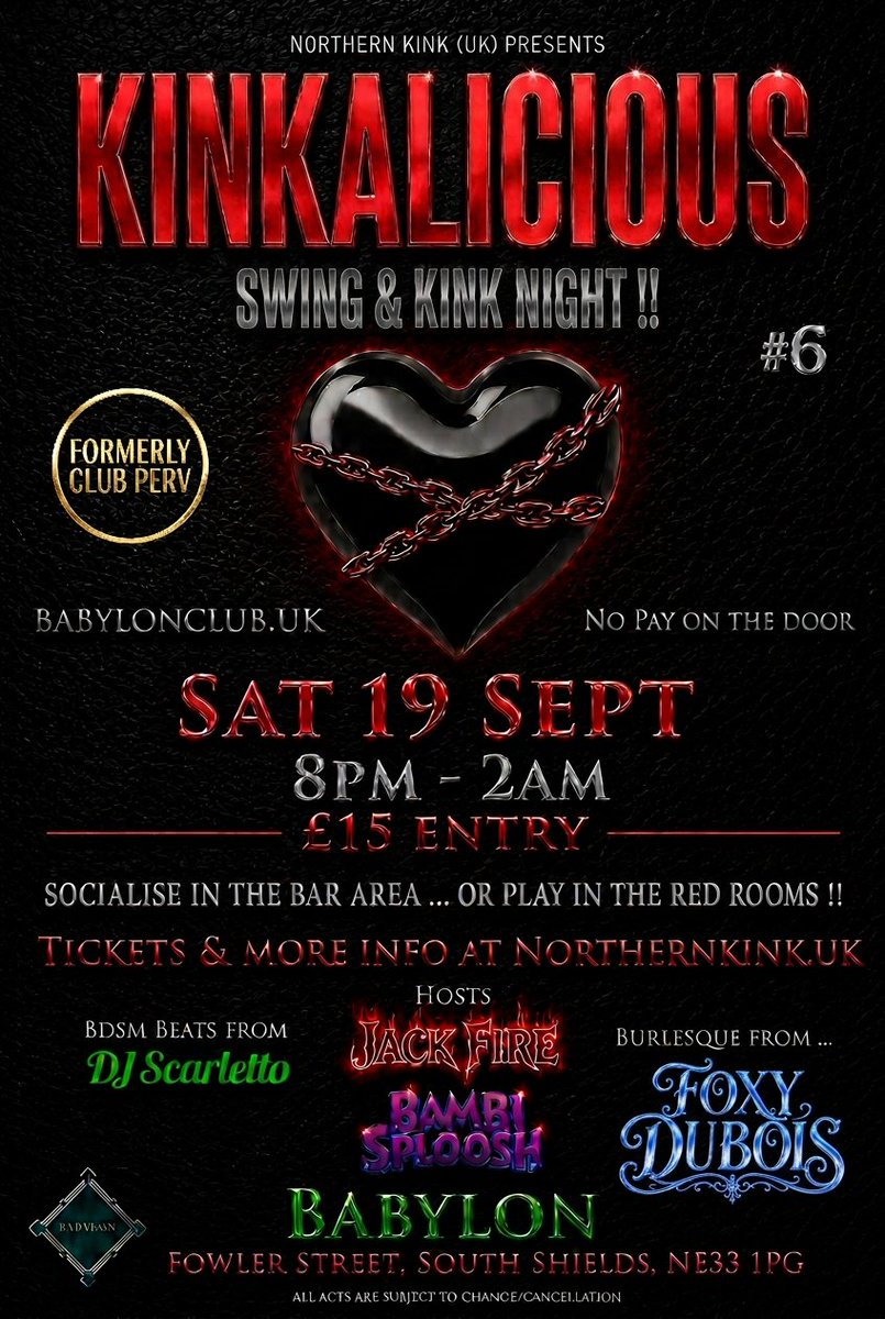 WarrenSpeed's tweet photo. The next kinky swingers event I'm running at the 1920's themed 'lifestyle' club Babylon in South Shields is the sixth KINKALICIOUS on Sat 19 Sept !! 

 All the info at https://t.co/YsezzRAbtG https://t.co/NxPbZu2dpl