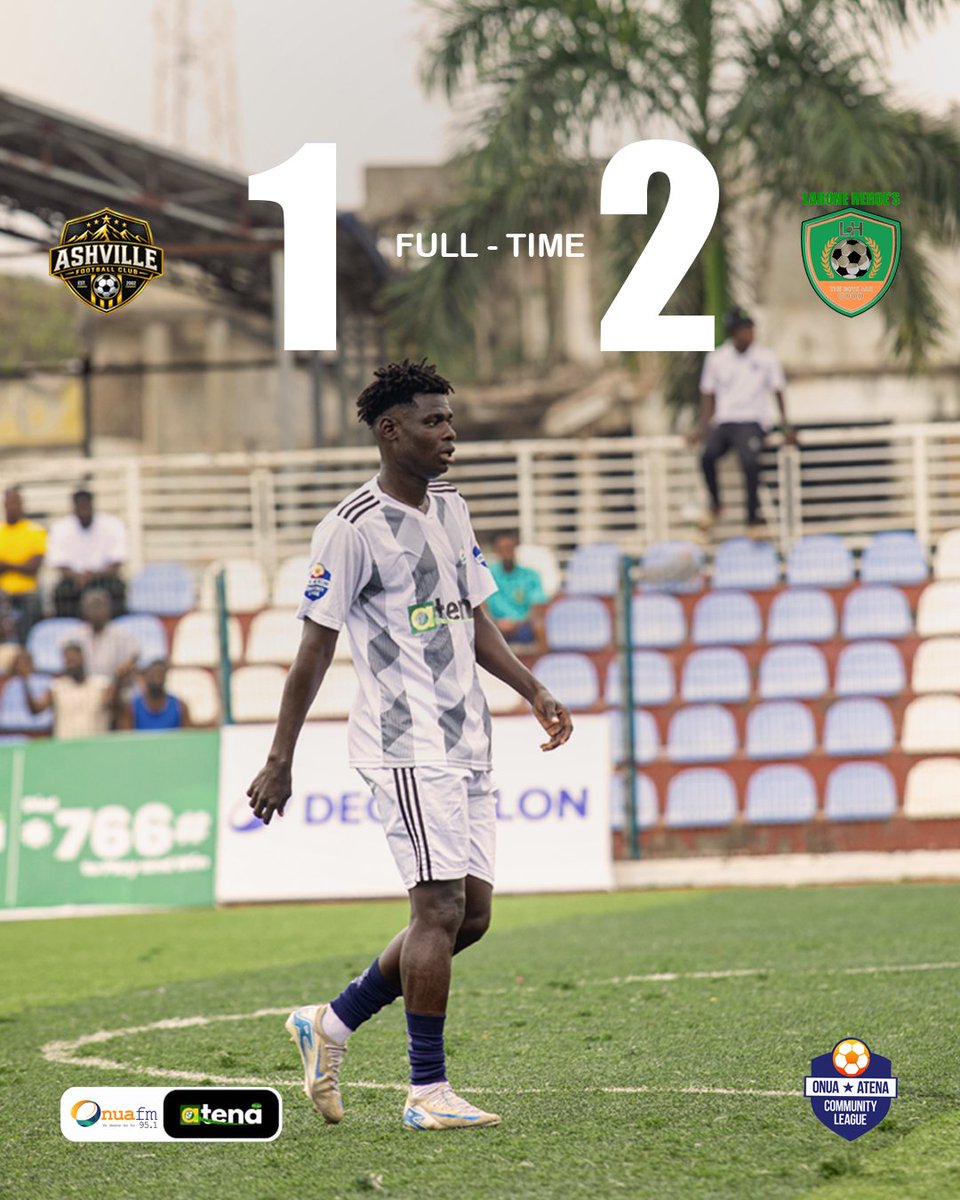 onua951fm's tweet photo. FULL-TIME: HEROES HAVE ARRIVED! 🦸🏾♂️🏆
Ashville FC 1️⃣–2️⃣ Labone Heroes! ⚽🔥
The Heroes fought. The Heroes believed. The Heroes conquered! 💪🏾
#LaboneHeroes #OnuaCommunityLeague #FinalBound #FootballGhana #HeroesMarchOn #RoadToOnuaAtenaCup https://t.co/0nWRq7wK7p