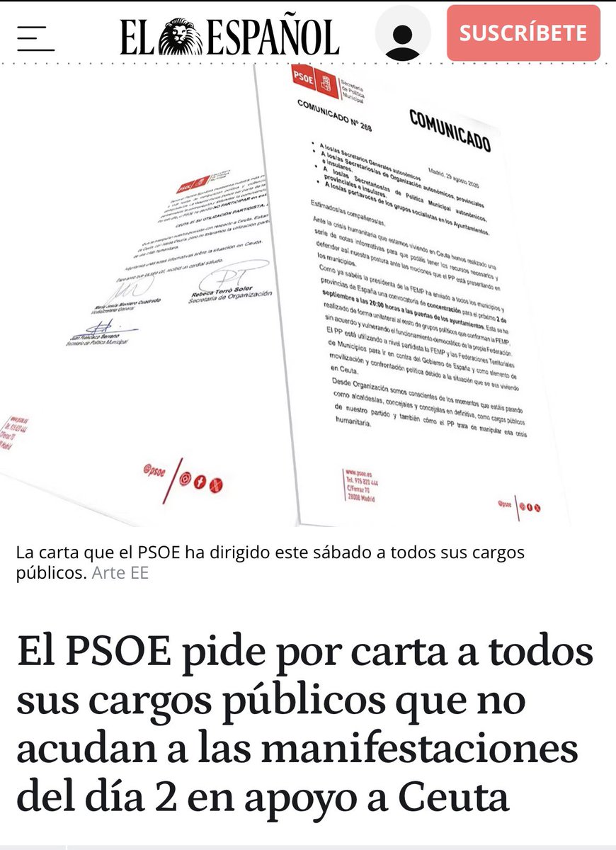 rosadiezglez's tweet photo. ¿Con quién estarán los cargos electos del PSOE el día 2 de setiembre? ¿ Con los ceutíes o con Sánchez y Mohamed VI? https://t.co/62Nzq8YdrY