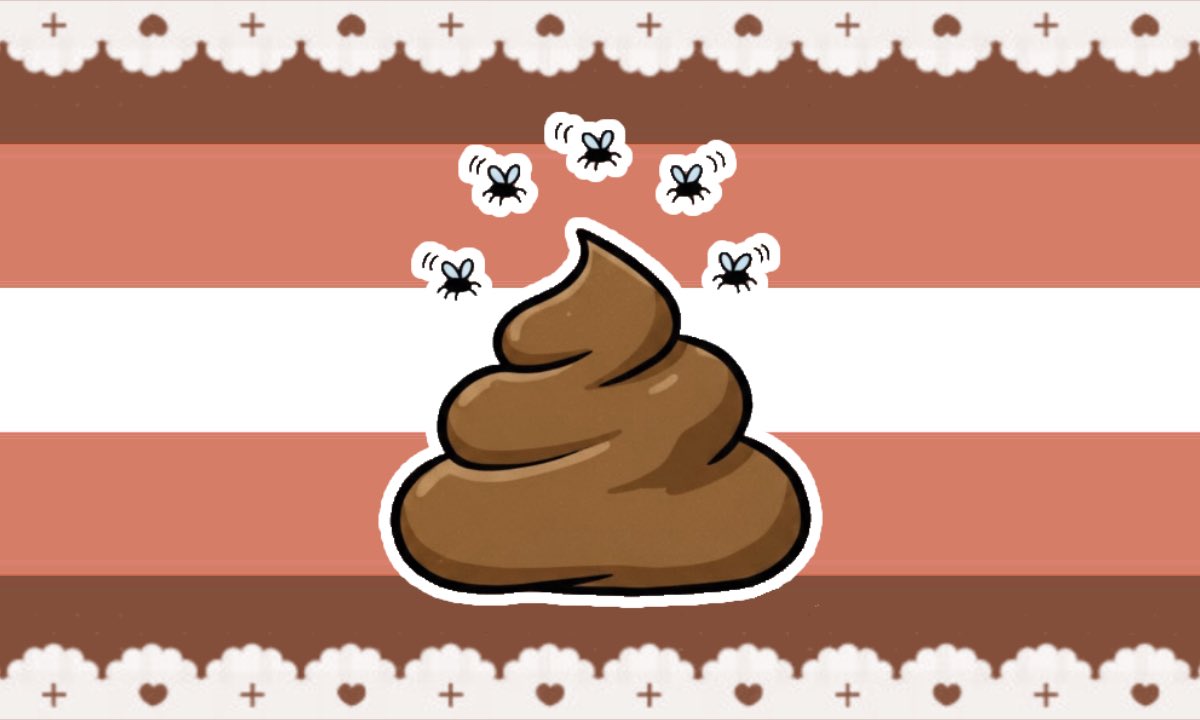 wonderemuful's tweet photo. thisis my New yumeship Term and flag its called poopsharing its when you eat poop with ur doubles. https://t.co/LBtAVlLd7I