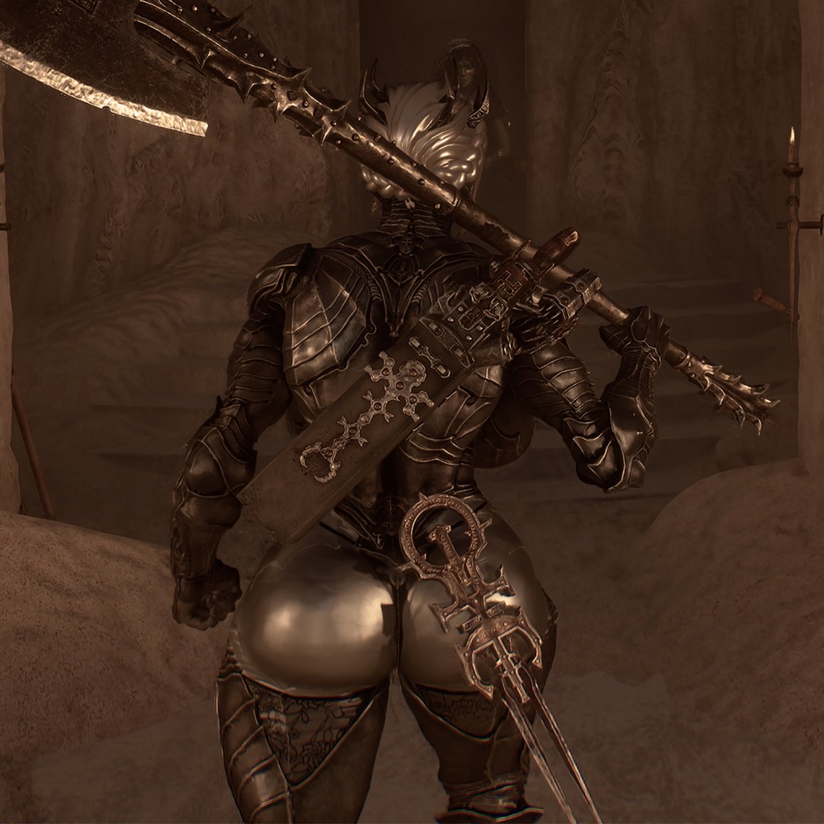 EbiYanJP's tweet photo. Mortal Shell 2のProximaにビビッと来て人生初のMOD制作に挑戦中。むずすぎワロタｗ
１週間くらいかかってやっとムチムチかわいいProximaちゃんになってきたぞ…🥺ひたすら実機確認してたからゲームは全然進んでない。
形になってきて嬉しいので見て見てｗ https://t.co/l6RxqzSRZX