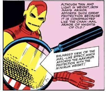 LuminousRaraiya's tweet photo. @SomeAssHat666 @PlehSP @AniRayComics Its not meant to be "fabric like" it's meant to be microscopic chainmail like and not have joints or gribbles. Most adaptations get that wrong and add MCU like joints to "make sense" of the comic design. https://t.co/yrvDJDUzX6