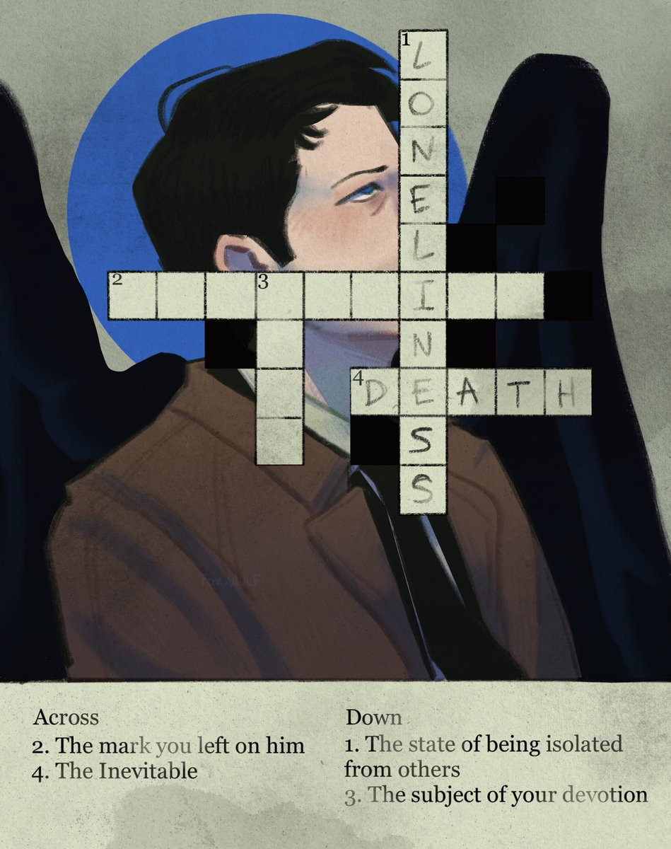 f0x_wulf's tweet photo. Cross Words #spn #art https://t.co/NjVRKZ3R21