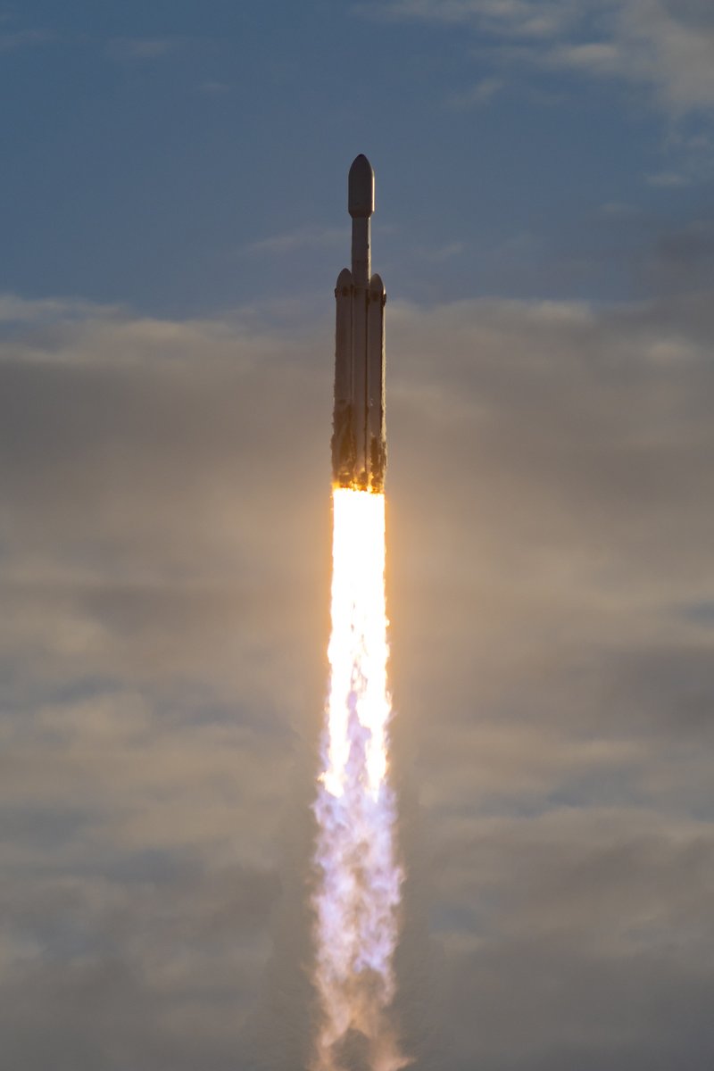 SpaceX's tweet photo. Falcon Heavy launches @NASA’s Nancy Grace Roman Space Telescope from pad 39A in Florida, beginning its more than three-month journey to its destination where it will generate never-before-seen photos of the universe https://t.co/L3gHrBiQ08