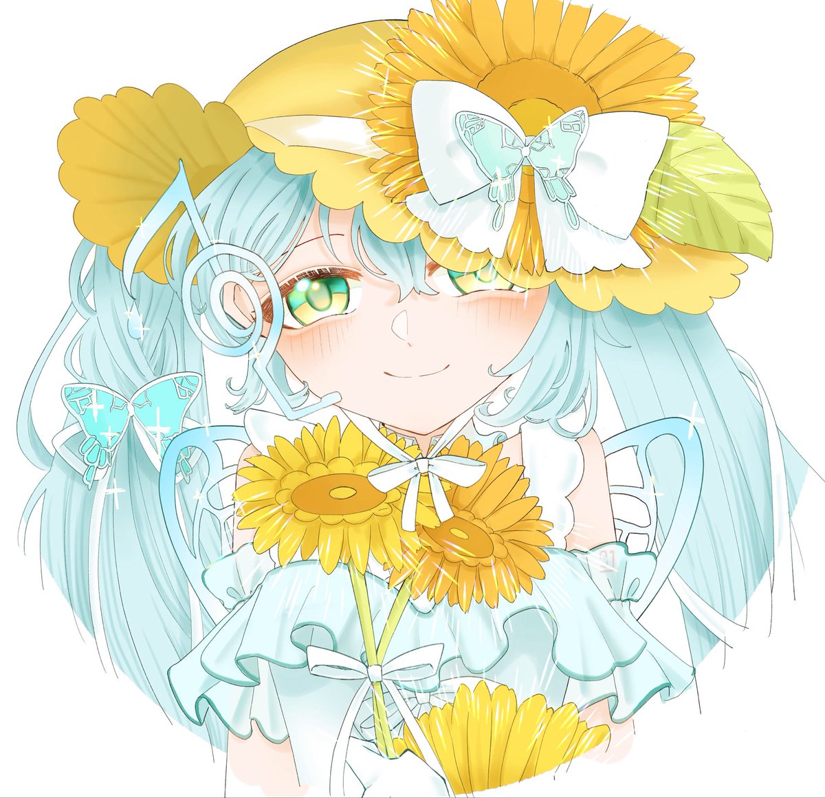 sm33480679's tweet photo. #初音ミク
#初音ミク生誕祭2026
#初音ミク誕生祭2026

せっかくなので今年うちわに使ったイラストも♡🦋🌻*.ﾟ大好きだよ( ᴖ ̫ᴖ )♩ https://t.co/vktKuAqfLs