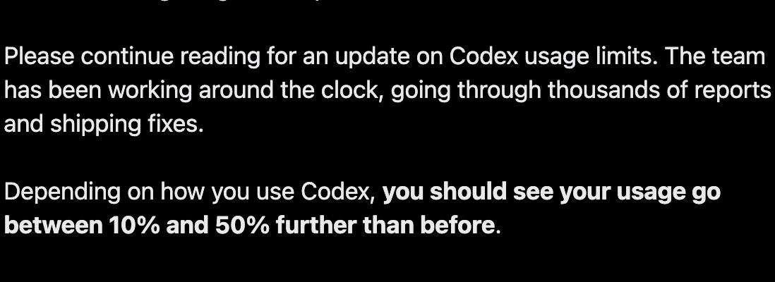 nicdunz's tweet photo. im really confused. yesterday tibo posted that they make codex limits even better after fixing a bunch of things, but as soon as i updated my codex app and gave it a task it used up my 5 hour limit faster than it ever had before.

id love some clarifiction here or to know if this is a known new issue because i am seeing the exact opposite outcome than what he just said is the case. it seems a lot of others are experiencing the same.

i would like to know why it was said all these limit draining issues were fixed but the limit is now draining faster than it ever was before. please clarify this.