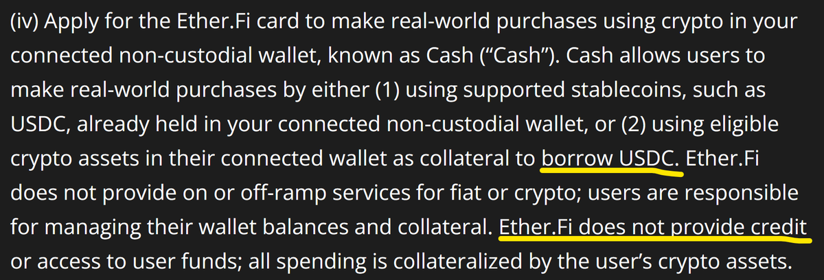 YuuLabs's tweet photo. Pour ceux qui pensaient ne pas payer d’impôt ou le décaler avec @ether_fi c'est raté, il n'y a aucune valeur ajoutée c'est simplement comme si vous empruntiez sur aave.
L'USDC emprunté est immédiatement converti en € donc cession imposable.
C'est normal etherfi n'a pas de licence pour proposer du crédit donc tout se fait onchain.