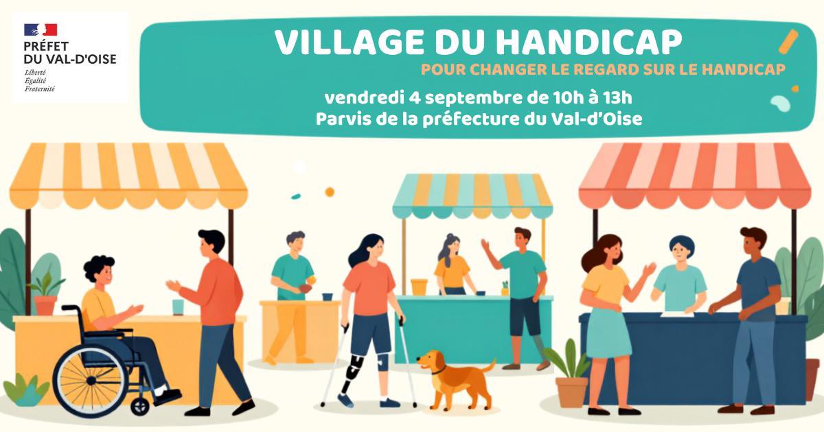 Image de Préfet du Val-d'Oise - ♿ #Handicap | Rendez-vous au Village du handicap !
📅 Vendredi 4 septembre, de 10h à 13h, le parvis